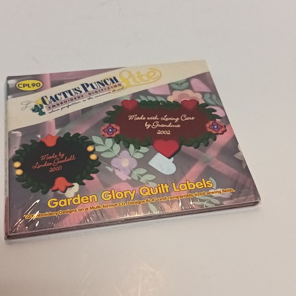 Cactus Punch Embroidery Garden Glory Quilt Labels Design CD